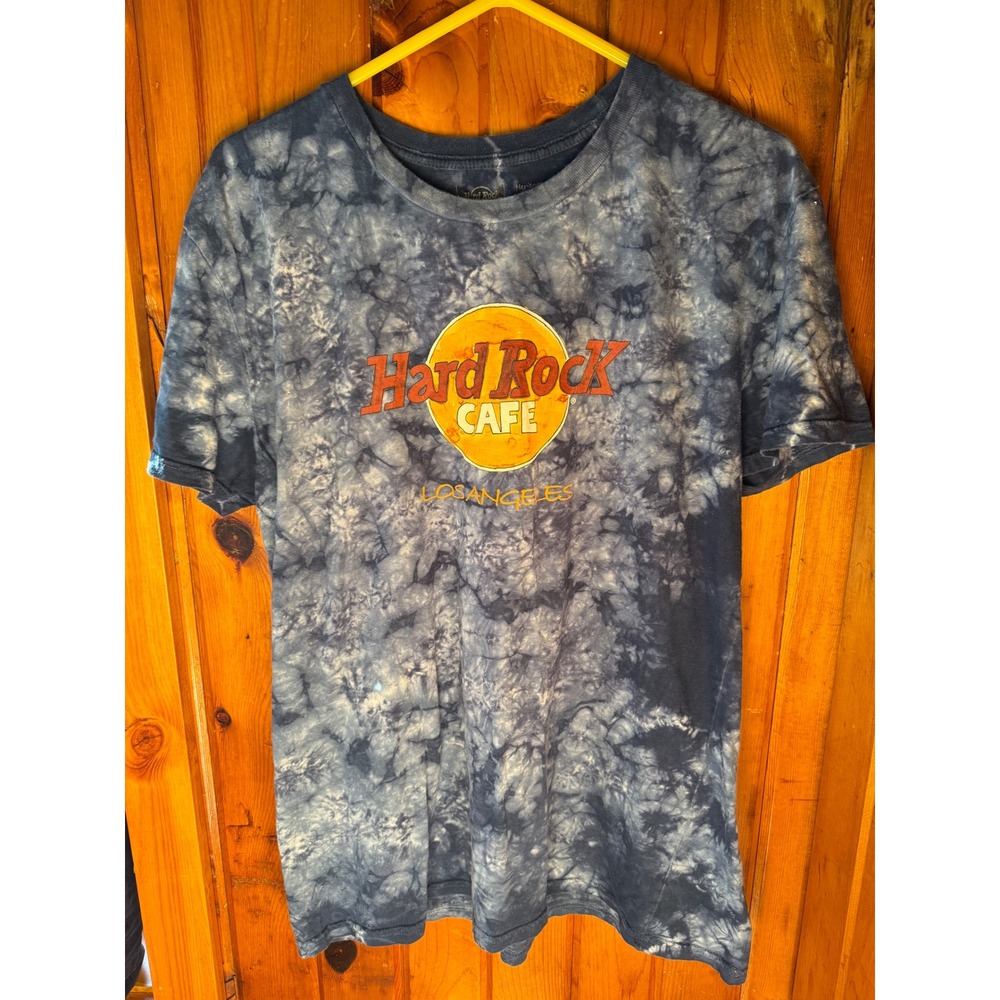 Hard Rock Cafe‎ Los Angeles T-Shirt Blue Tie Dye Heritage 1971 Size Large